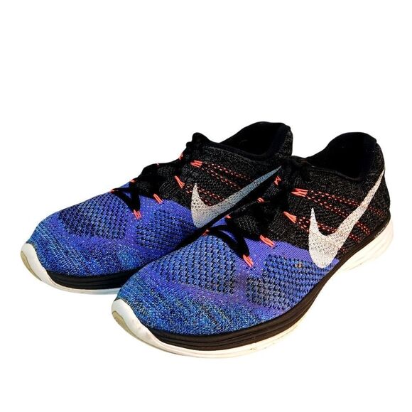 Nike FlyKnit Lunar 3 Mens Blue & Black Running Sneakers - Size: 12 main image 5